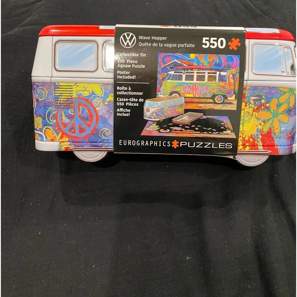 GROOVY VW bus puzzle in COLLECTABLE tin- see pic for all the details! Family FUN - Picture 7 of 12